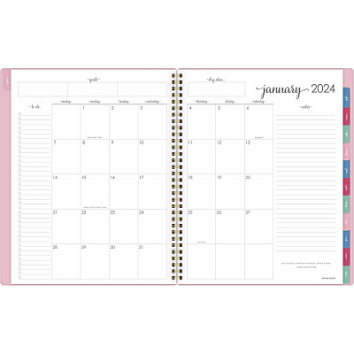 AT-A-GLANCE Harmony Weekly/Monthly Poly Planner, 11 x 9.38, Pink Cover, 13-Month: Jan 2026 to Jan 2027 (109990527)