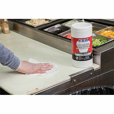 SCRUBS No Rinse Food Surface Disinfectant Wipes (ITW97080CT)
