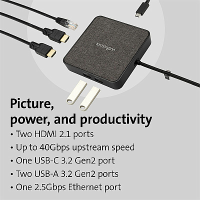 Kensington MD120U4 USB4 Portable Docking Station (KMW32850)