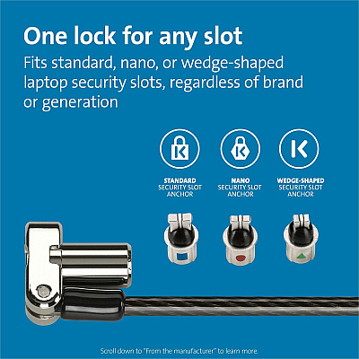 Kensington Universal 3-in-1 Keyed Laptop Lock (KMW62318)