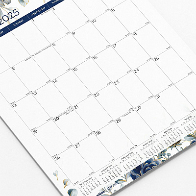 Blueline Abstract Floral Monthly Wall Calendar (REDC173128)