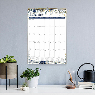 Blueline Abstract Floral Monthly Wall Calendar (REDC173128)