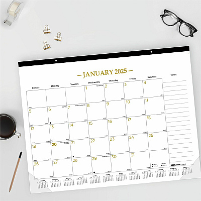 Blueline Classic Gold Monthly Desk Pad Calendar (C199003)
