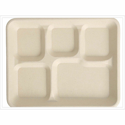 BluTable 8"x10" 5-Compartment Lunch Trays (RMLMF5C)