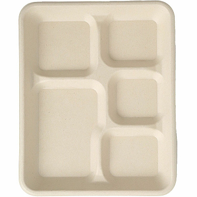 BluTable 8"x10" 5-Compartment Lunch Trays (RMLMF5C)