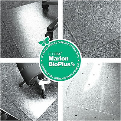 Cleartex Marlon BioPlus Floortex Ecotex BioPlus Eco Friendly Carbon Neutral Polycarbonate Chair Mat for Hard Floors - 35" x 47" (FLRNCCMFLBS0002)