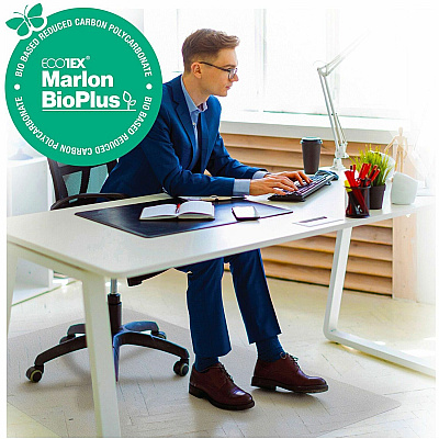 Cleartex Marlon BioPlus Floortex Ecotex BioPlus Eco Friendly Carbon Neutral Polycarbonate Chair Mat for Hard Floors - 35" x 47" (FLRNCCMFLBS0002)