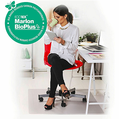 Cleartex Marlon BioPlus Floortex Ecotex BioPlus Eco Friendly Carbon Neutral Polycarbonate Chair Mat for Hard Floors - 35" x 47" (FLRNCCMFLBS0002)
