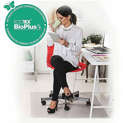 Floortex Ecotex BioPlus Polycarbonate Chair Mat for Hard Floors - 45" x 53" (NCCMFLBS0003)