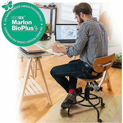 Cleartex Marlon BioPlus Floortex Ecotex BioPlus Eco Friendly Carbon Neutral Polycarbonate Chair Mat for Hard Floors - 46" x 60" (FLRNRCMFLBS0004)