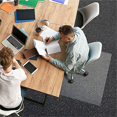 Floortex Ecotex BioPlus Polycarbonate Chair Mat for Low / Medium Pile Carpets - 45" x 53" (NCCMFLBG0003)