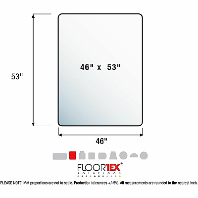 Cleartex Megamat Extra Thick Chair Mat for Hard Floors & Carpets - 46"" x 53"" (FCM121345ER)