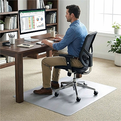 Cleartex Megamat Extra Thick Chair Mat for Hard Floors & Carpets - 46"" x 53"" (FCM121345ER)