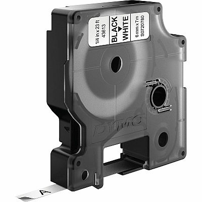 DYMO S0720780 D1 43613 Tape 6mm x 7m Black on White