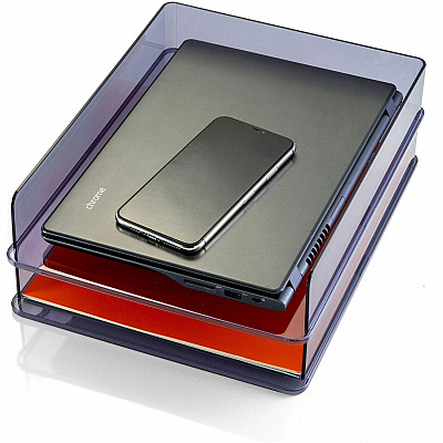Officemate Stackable Letter Trays, Made from Recycled Bottles, 2PK (OIC21040)