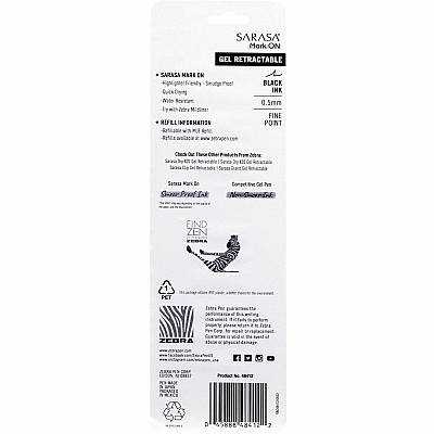 Zebra SARASA Mark ON Gel Retractable Pens (ZEB48412)