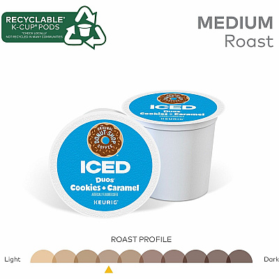 The Original Donut Shop K-Cup Iced Duos Cookies and Caramel Coffee (GMT9881)