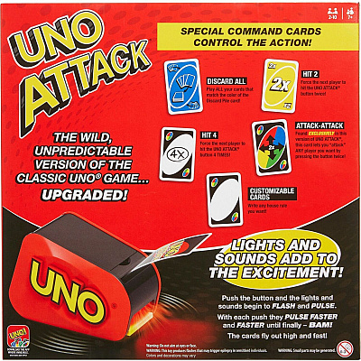 Mattel UNO Attack Card Game , Family Game For Kids And Adults, Card Blaster (MTTGTX66)