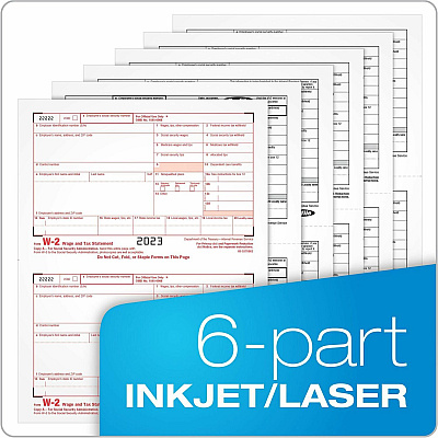 TOPS W2 Laser Forms 6-part Tax Kit (TOP22908KIT)