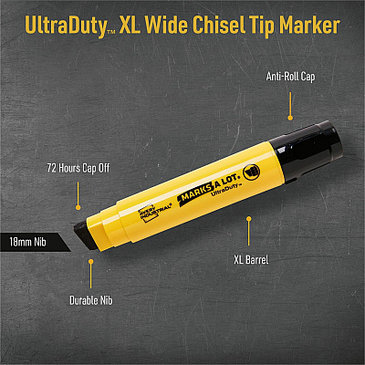 Avery UltraDuty Markers, XL Wide Tip, 1 Black Marker (AVE29865)