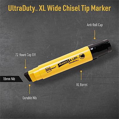 Avery UltraDuty Markers, XL Wide Tip, 12 Black Markers (AVE29866)