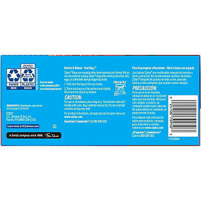Ziploc Stand-Up Storage Bags (SJN351319CT)