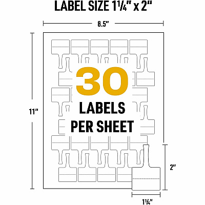 Avery Cable Labels, T-Style, 1.25" x 2" , 300 Total (AVE61539)