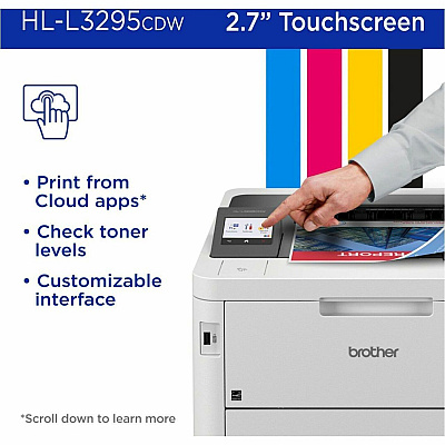 Brother HL-L3295CDW Wireless Compact Digital Color Printer with Laser Quality Output, Duplex, NFC and Mobile Printing & Ethernet