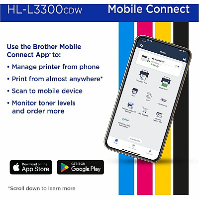 Brother HL-L3300CDW Wireless Digital Color Multi-Function Printer with Laser Quality Output, with Copy & Scan, Duplex and Mobile Printing
