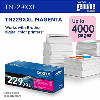Brother Genuine TN229XXLM Super High-yield Magenta Toner Cartridge