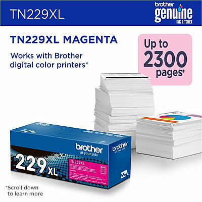 Brother Genuine TN229XLM High-yield Magenta Toner Cartridge