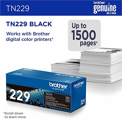 Brother Genuine TN229BK Standard Yield Black Toner Cartridge