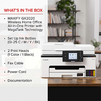 Canon MAXIFY GX2020 Wired & Wireless Inkjet Multifunction Printer - Color