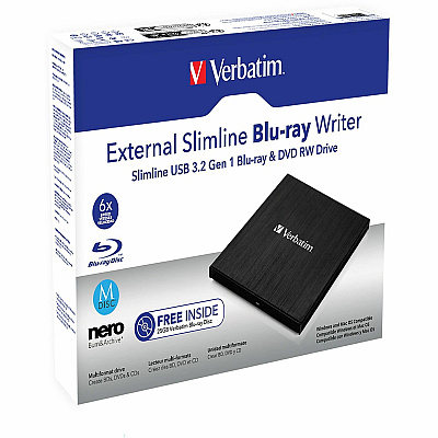 Verbatim External Slimline Blu-ray Writer (VER43890)