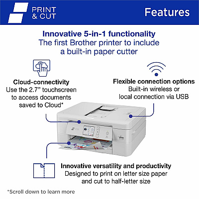 Brother MFC-J1800DW Wireless Inkjet Multifunction Printer - Color
