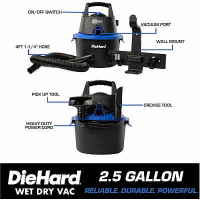 DieHard 2.5-Gallon 2.5 HP Wet/Dry Vacuum (ESMDH7000201)