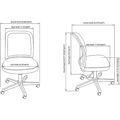 NuSparc Armless Task Chair (NPRCH302MNBK)