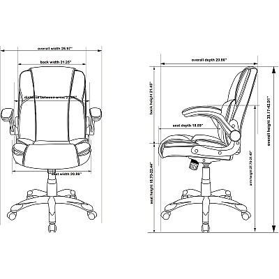 NuSparc Leather Rolling Chair (NPRCH101LABK)