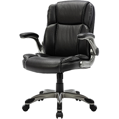 NuSparc Leather Rolling Chair (NPRCH101LABK)