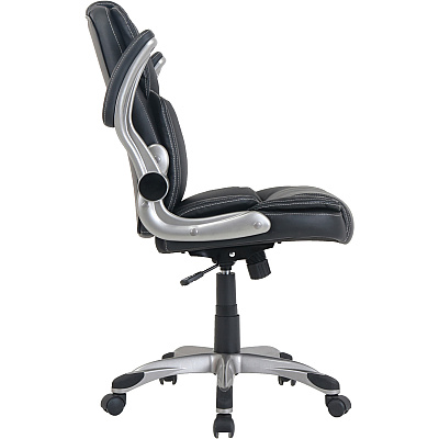 NuSparc Leather Rolling Chair (NPRCH101LABK)