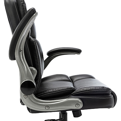 NuSparc Leather Rolling Chair (NPRCH101LABK)