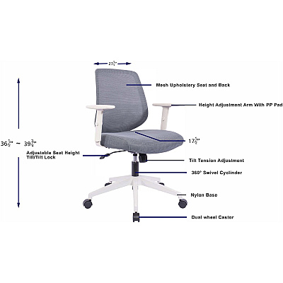 NuSparc Mid-Back Task Chair (NPRCH201MAGY)