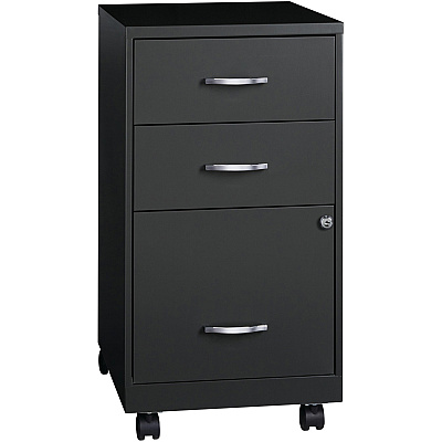 NuSparc 3-Drawer Organizer Metal File Cabinet (NPRVF318CMBK)