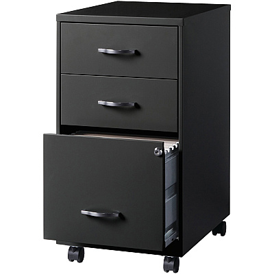 NuSparc 3-Drawer Organizer Metal File Cabinet (NPRVF318CMBK)
