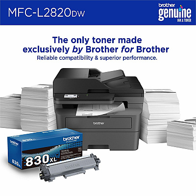 Brother Wireless MFC-L2820DW Compact Monochrome All-in-One Laser Printer with Copy, Scan and Fax, Duplex and Mobile Printing
