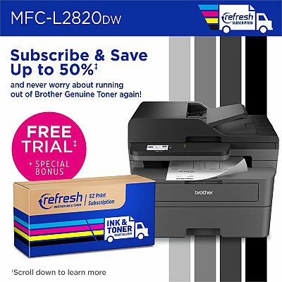 Brother Wireless MFC-L2820DW Compact Monochrome All-in-One Laser Printer with Copy, Scan and Fax, Duplex and Mobile Printing