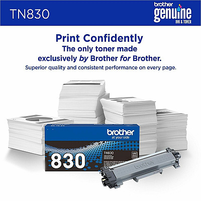 Brother Genuine TN830 Standard Yield Black Toner Cartridge