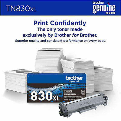 Brother Genuine TN830XL High Yield Black Toner Cartridge