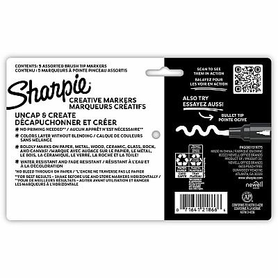Sharpie Creative Markers, Water-Based Acrylic Markers, Brush Tip (SAN2196904)