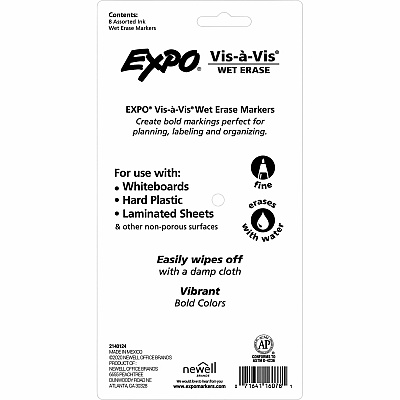 EXPO Low Odor Wet Erase Markers, Fine Point (SAN2134345A)